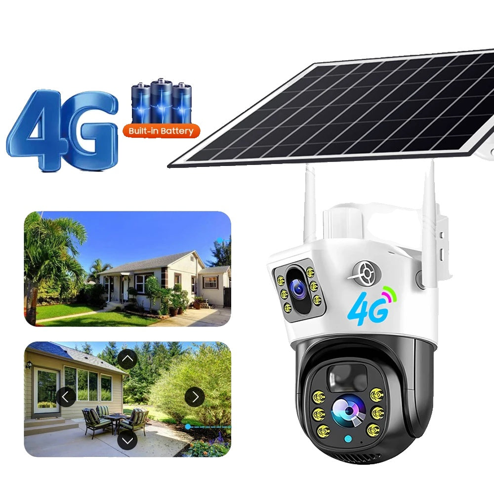 Solar Wireless Surveillance Camera, 4K Resolution, PIR Human Detection