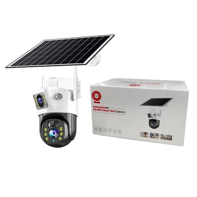 Camera de supraveghere solară wireless, rezoluție 4K, detectare umană PIR