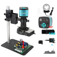 HDMI 4K Video Microscope Industrial Camera, 48MP/13MP Monocular, 130X Zoom