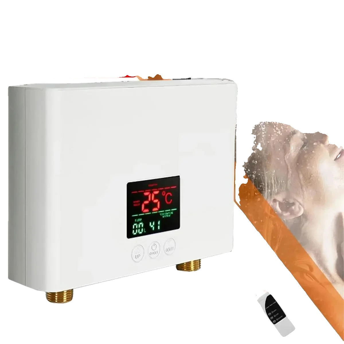 Elektrischer Warmwasserbereiter, 3000W Leistung, Touch-Panel-Fernbedienung