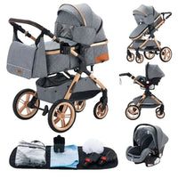 Luxus-Kinderwagen, praktisches faltbares Design, Sicherheitssitz entspricht EU-Vorschriften.