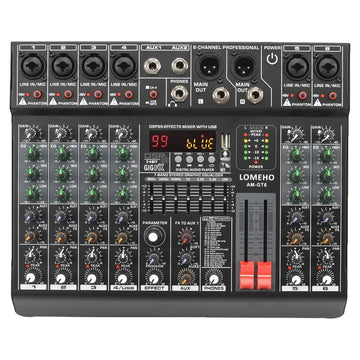 Ljudmixer, 7-band EQ, USB 2 AUX-utgång