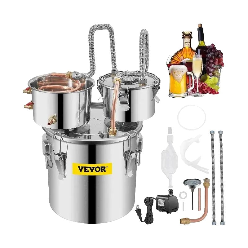 Alcohol Brewing Distiller, Stainless Steel, DIY Moonshine Apparatus