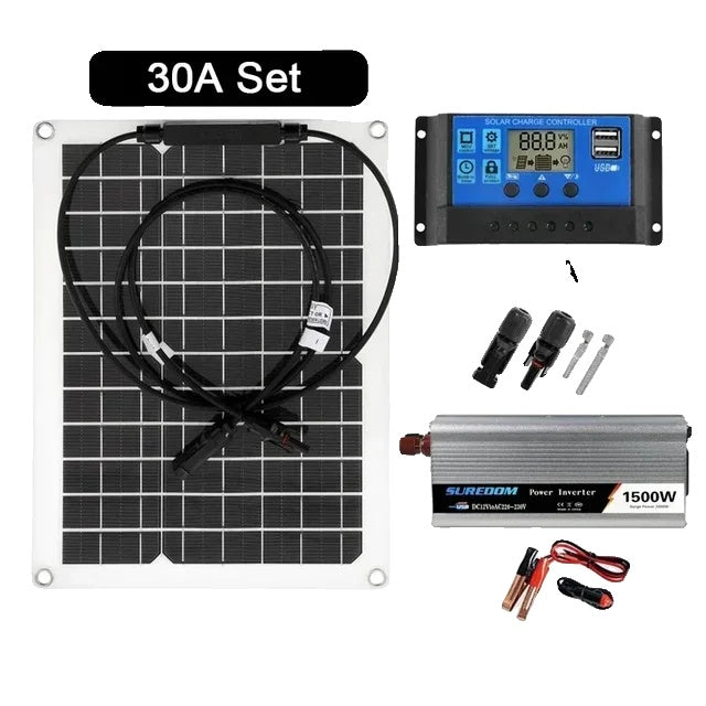 Zonne-energiesysteemkit, batterijlader, 300W zonnepaneel