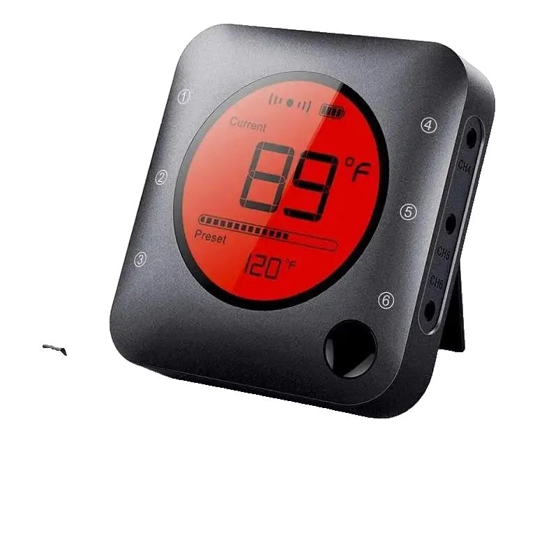 Bluetooth Vleesthermometer, Slimme Draadloze Connectiviteit, 6 Probes voor Het Monitoren van Meerdere Soorten Vlees