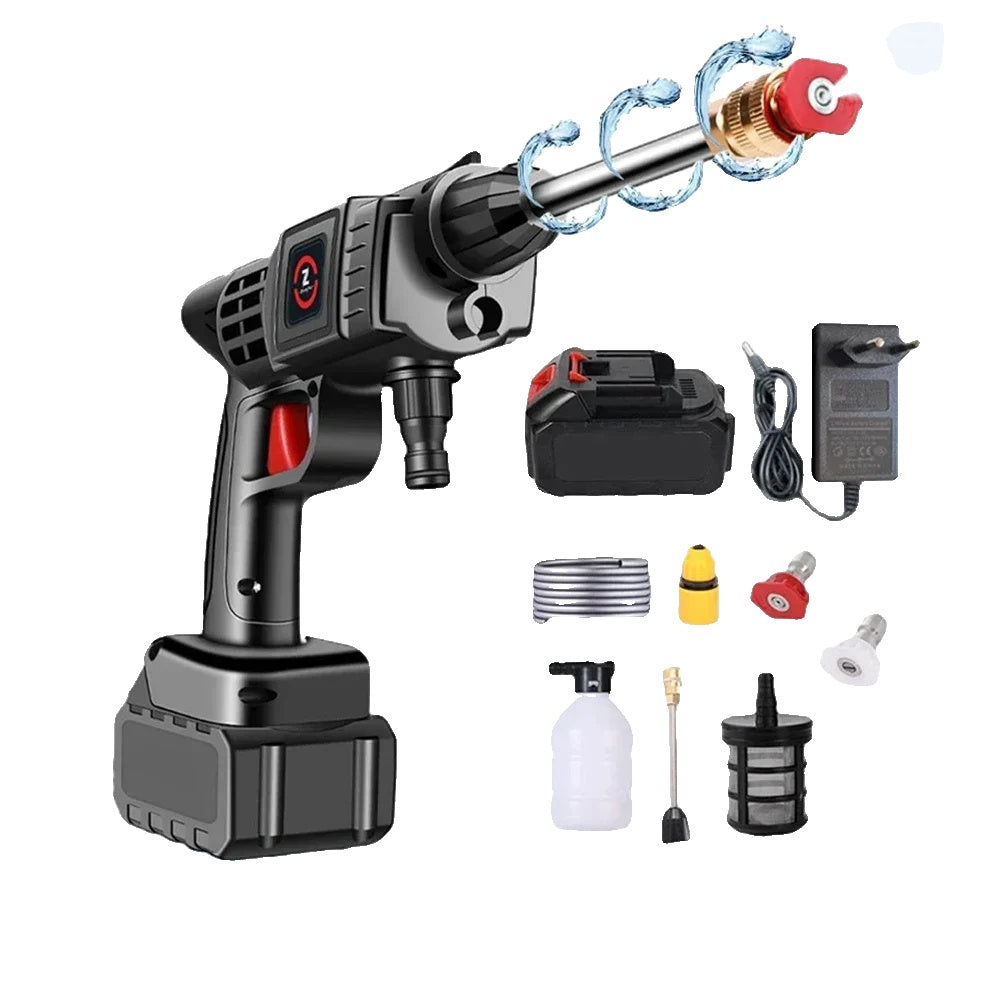 Hogedrukreiniger, draadloze werking, compatibel met Makita 21V batterij.