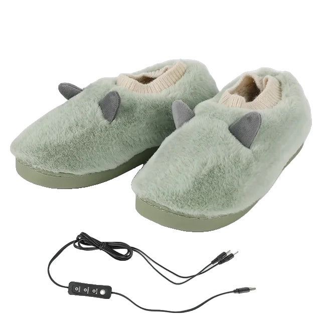 Foot Warmer Slippers, Soft Plush, USB Charging