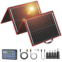 Tragbares faltbares Solarpanel, 18 V, 80 W, 12 V-Controller