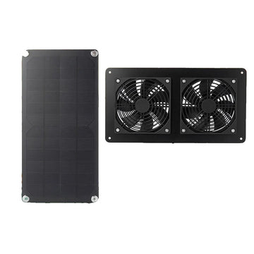 Solar Exhaust Fan, 30W Power, Dual Cooling Fans