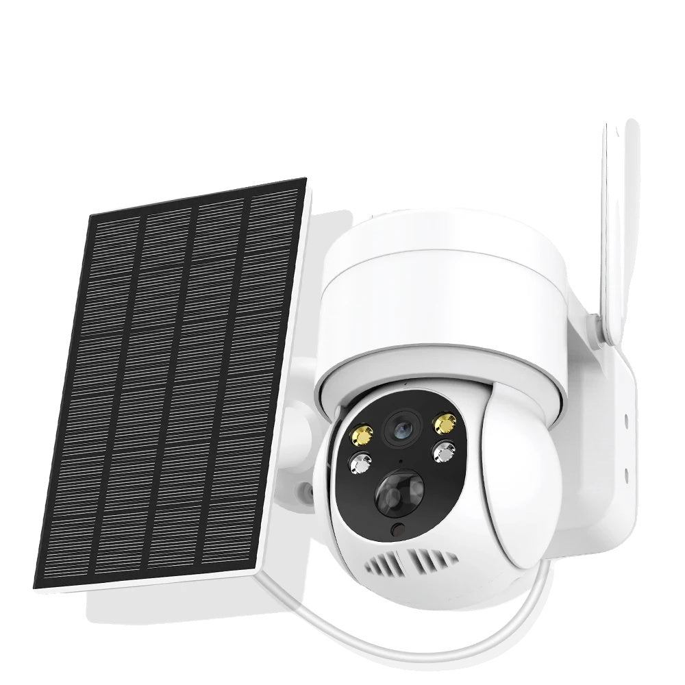 Camera WiFi PTZ pentru exterior, alimentată de energie solară, rezoluție HD de 4MP