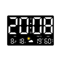 Digital Wall Clock, Multi-function Display, Automatic Brightness Adjustment