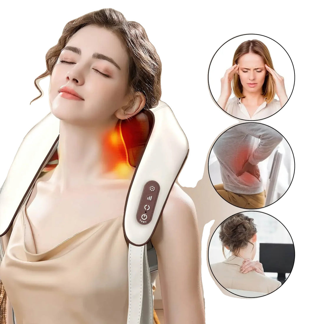 Neck Massager, Wireless Rechargeable, Portable