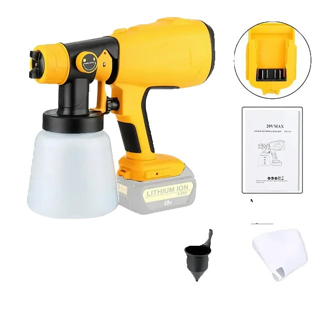 Electric Paint Sprayer, Wireless Operation, Compatible with Multiple 18V Battery Brands