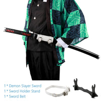 Sabie Demon Slayer, lungime de 104 cm, design samurai din lemn