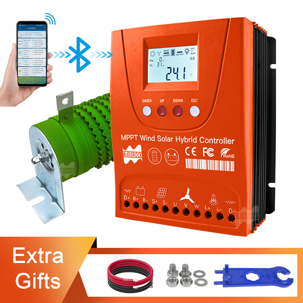 Hybrid Vind Sol Controller, MPPT Teknologi, WiFi Forbindelse