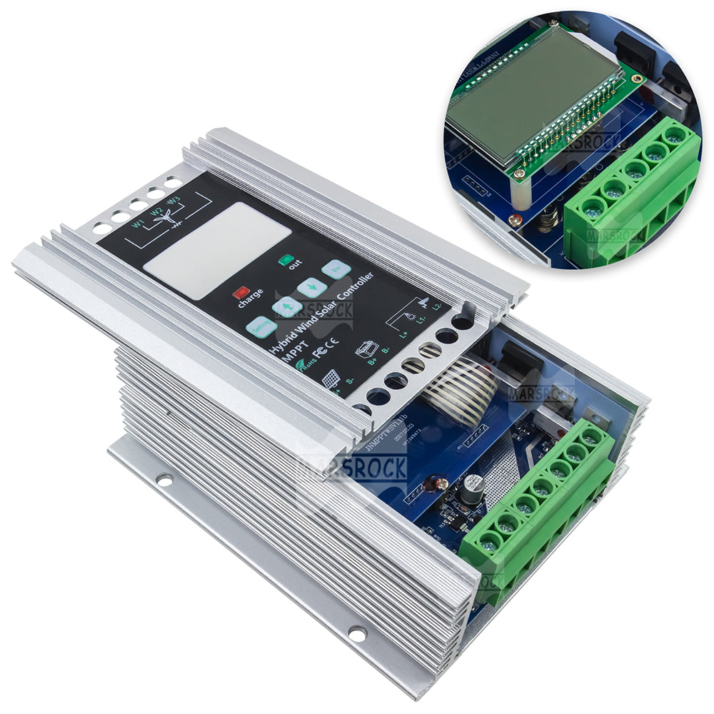 Hybrid Svart Kontroll, 1400W Effektutgång, Kompatibel med Vindturbiner och PV-batterier