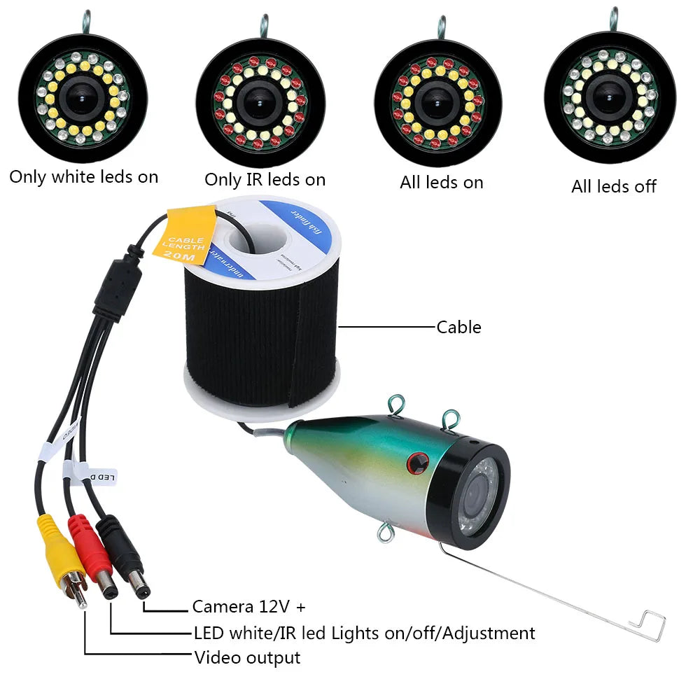 Unterwasser-Angelkamera, 7-Zoll-HD1080P-Kamera, Infrarot-Lampe Fischfinder