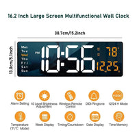 Digital Wall Clock, Large LED Display, Remote Control