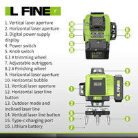 Laser-Nivelliergerät, 16 Linien 4D, 360° Selbstnivellierung