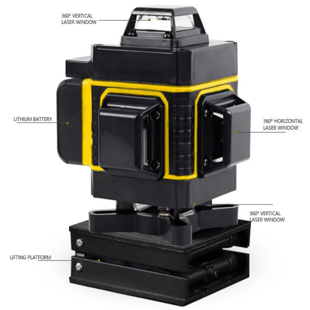 Laser Level, 360° Horizontal & Vertical Cross, Auto Self-Leveling