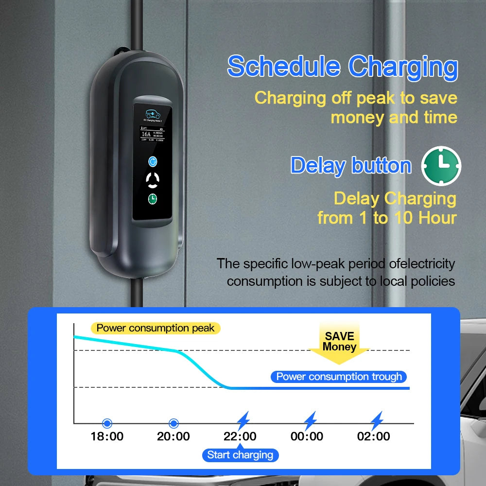 EV Charger, 11KW Fast Charging, Type 2 Plug, 5M Cable