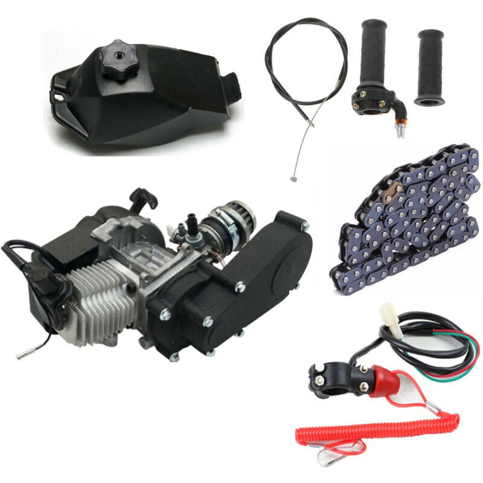 Mini Pit Bike Motor, 2-takt, Trekstart