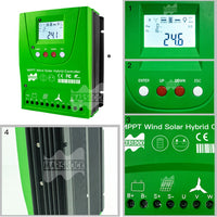 Solarvind Controller, MPPT Teknologi, Lifepo4 Batteri Kompatibel