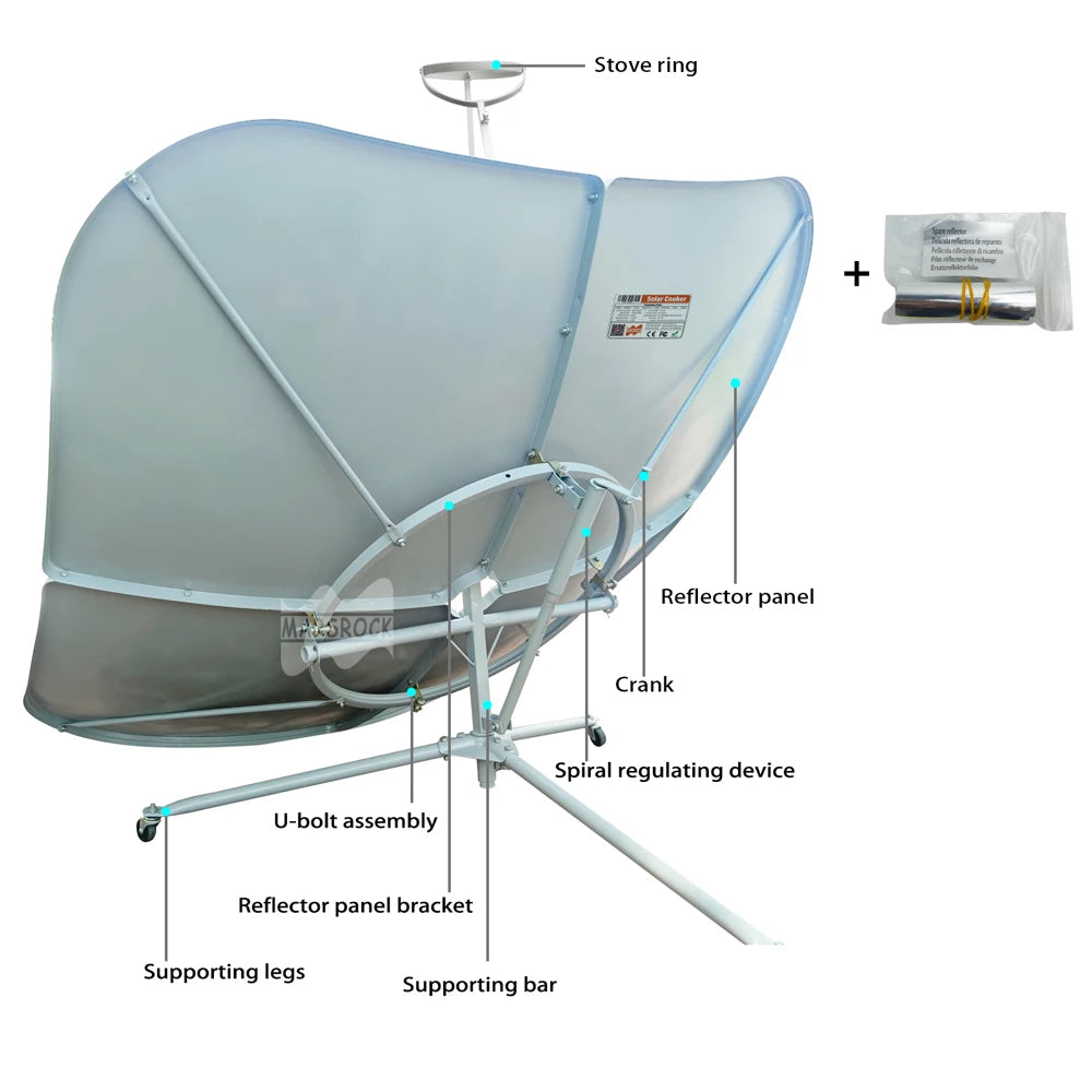 Solarkocher, 2000W Leistung, Parabolisches Design