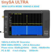 Handhållen spektrumanalysator, portabel, täckning från 100KHz till 53GHz, 32GB-kort ingår.