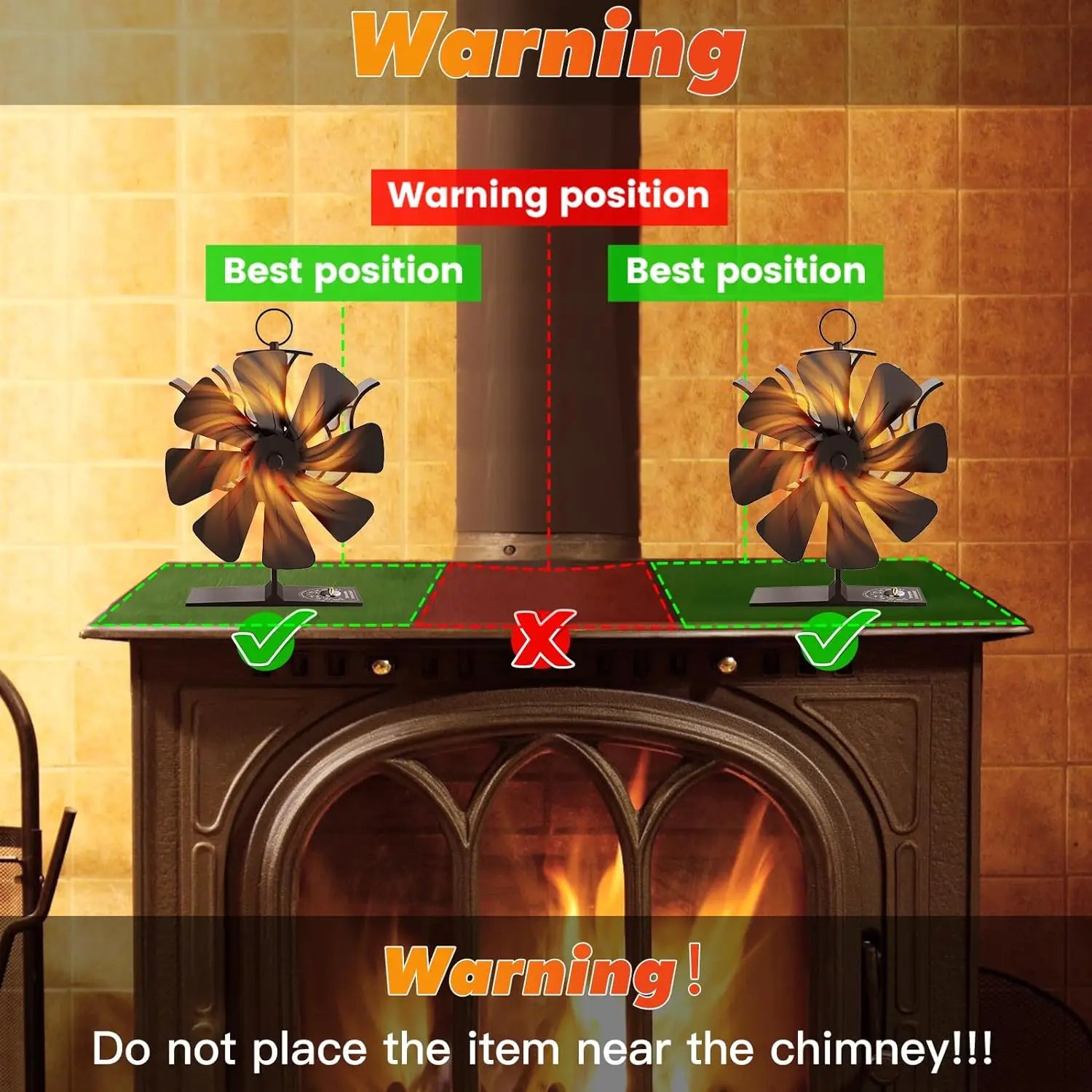 Wood Stove Fan, Quiet Operation, Efficient Heat Distribution