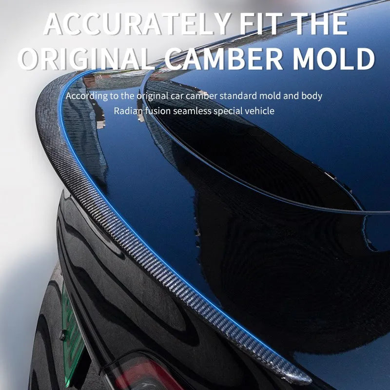 Spoilerul de portbagaj Tesla Model Y din fibră de carbon, fibră de carbon reală, instalare ușoară.
