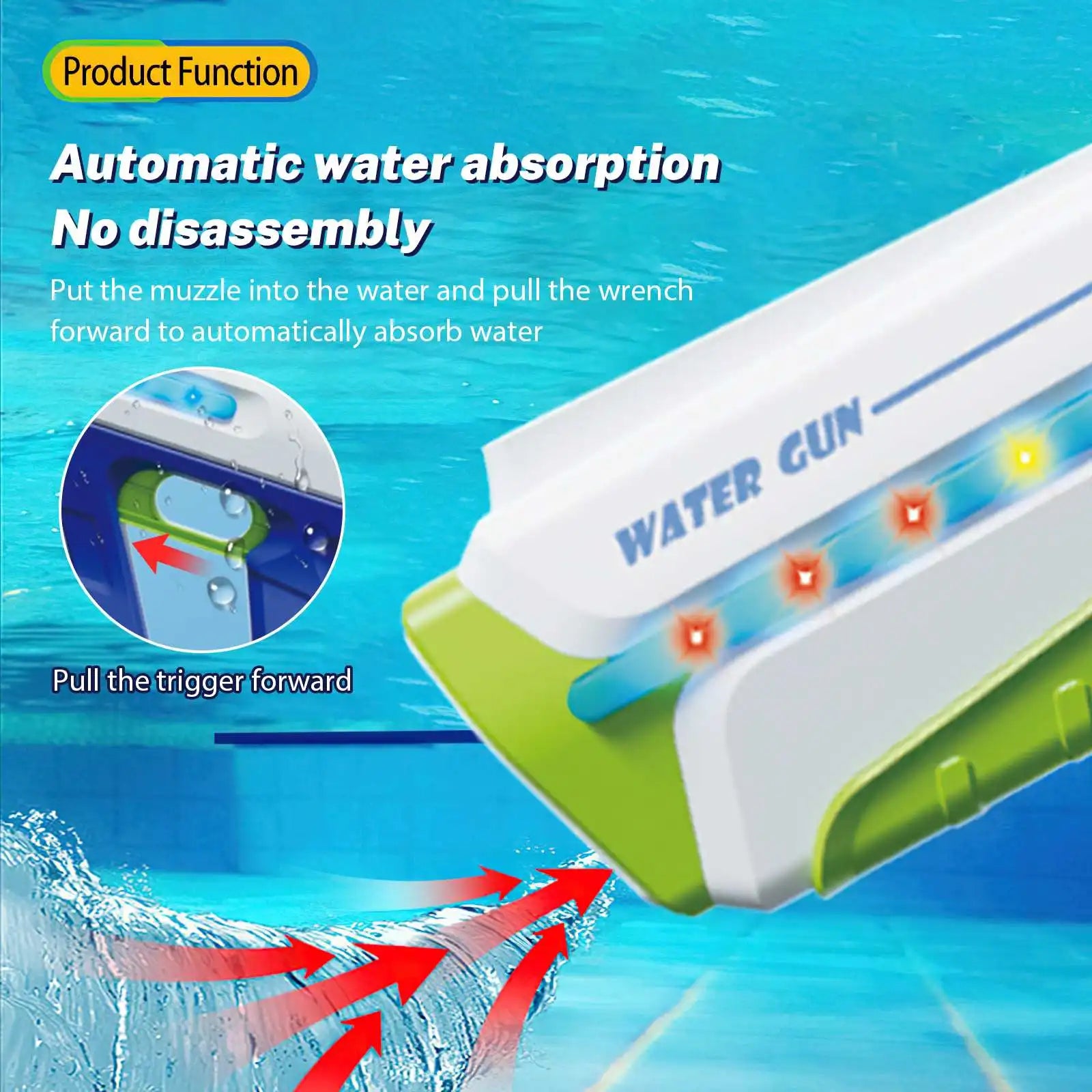 Water Gun toy, fully electric, automatic spray