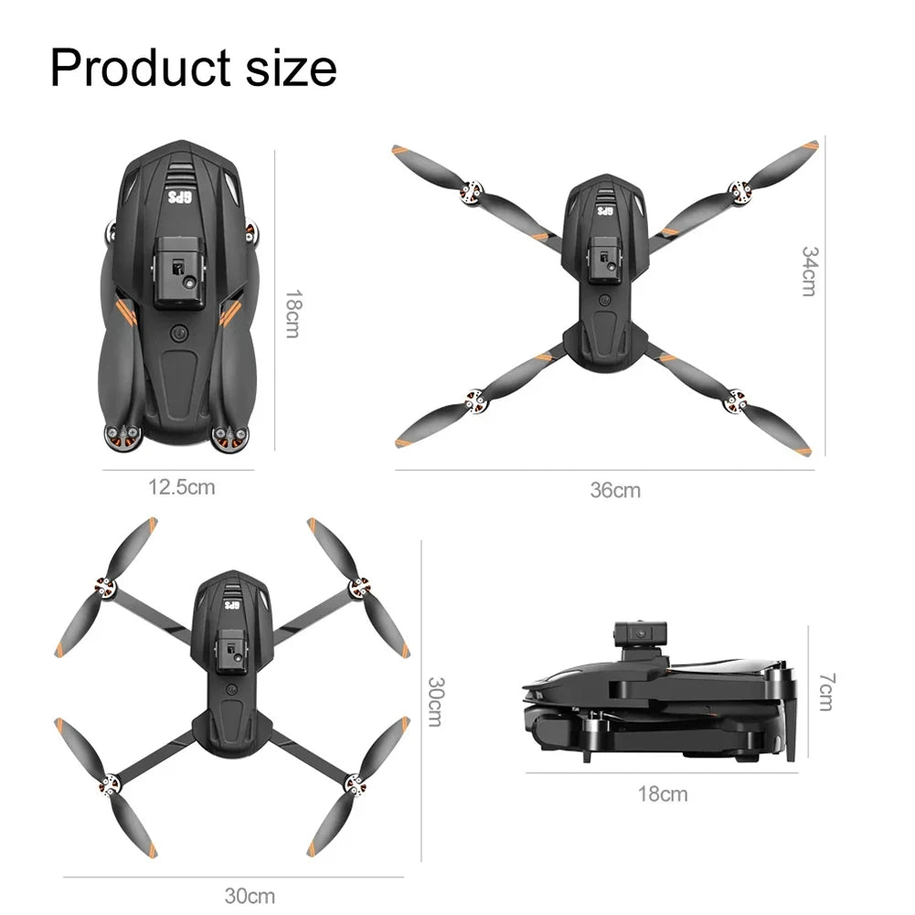 GPS-drönare, 8K HD-luftfotografering, Omnidirectional hinderundvikning