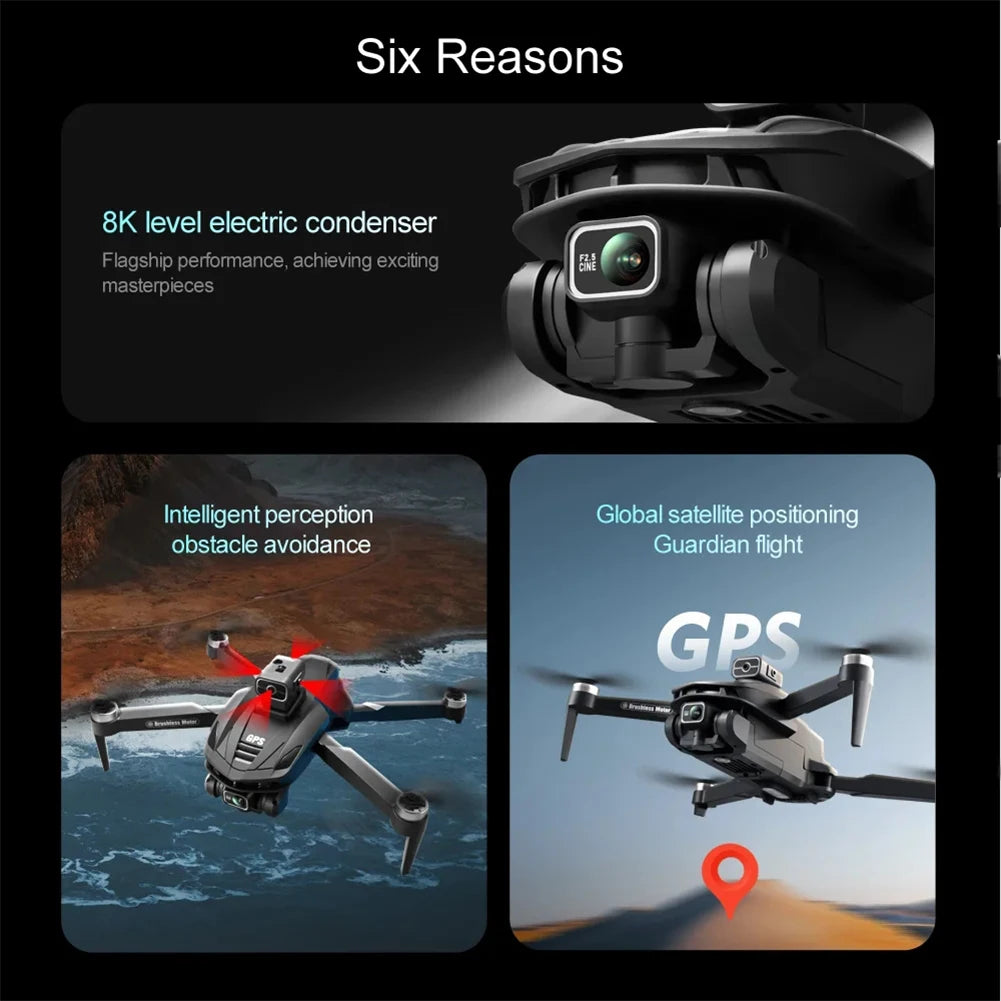 GPS Drone, 8K HD Aerial Photography, Omnidirectional Obstacle Avoidance