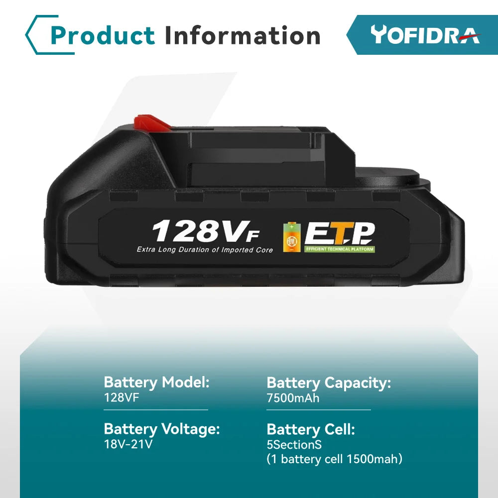 Oplaadbare Lithium Ion Batterij, 21V, LED-indicator