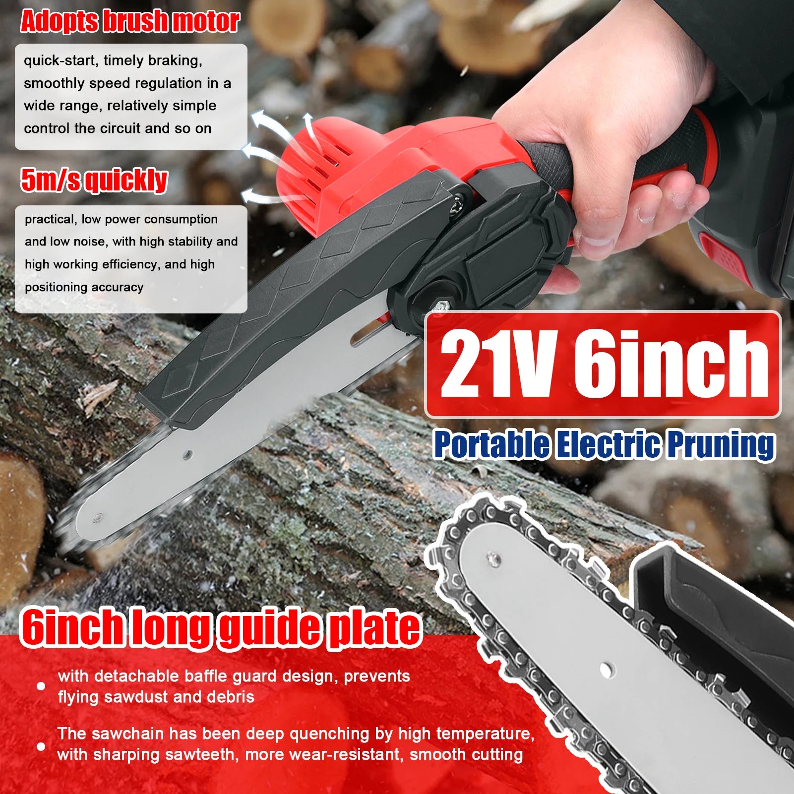 Electric Pruning Saws, Portable, One-handed