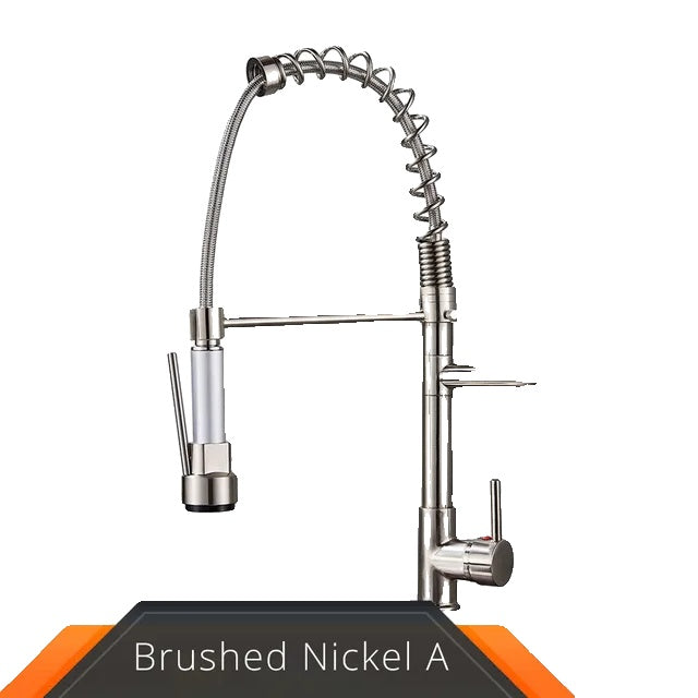 Kitchen Faucet, Dual Outlet Spouts, 360 Swivel