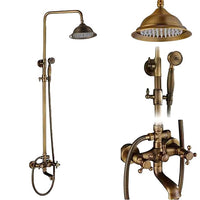 Shower Faucets Set, Antique Brass, Dual Knobs