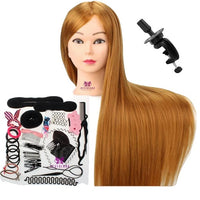 Mannequin Head, High Temperature Fiber, Long Brown Hairstyles