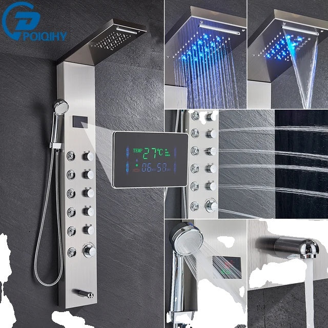 Duschpanel Tower, LED-duschsystem, SPA-massage
