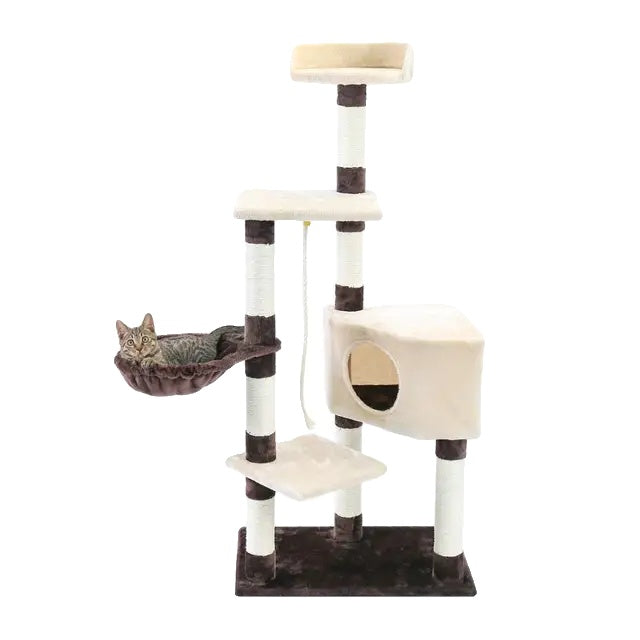 Turnul de zgâriere pentru pisici, postul de zgâriere pentru mobilier, jucăria de sărit pentru pisici.