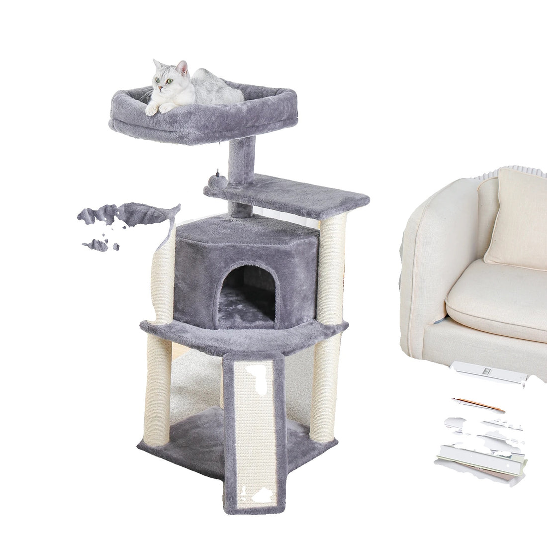 Cat Tree Tower, Scratching Posts, Protecting Furniture