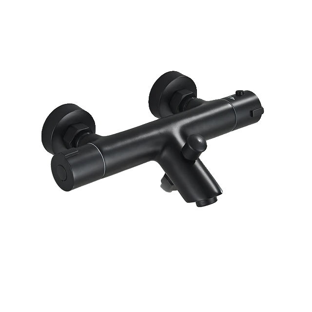 Thermostatic Bathtub Faucet, Matte Black, Wall Mounted