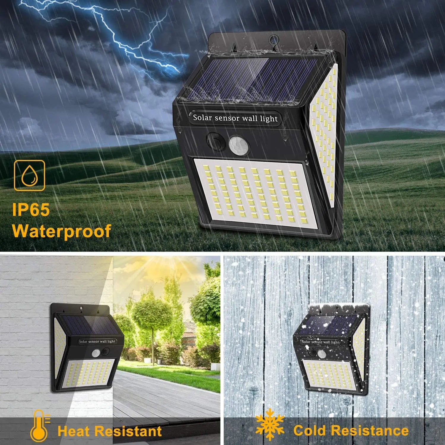 Outdoor Lighting, Solar Motion Sensor, Waterproof