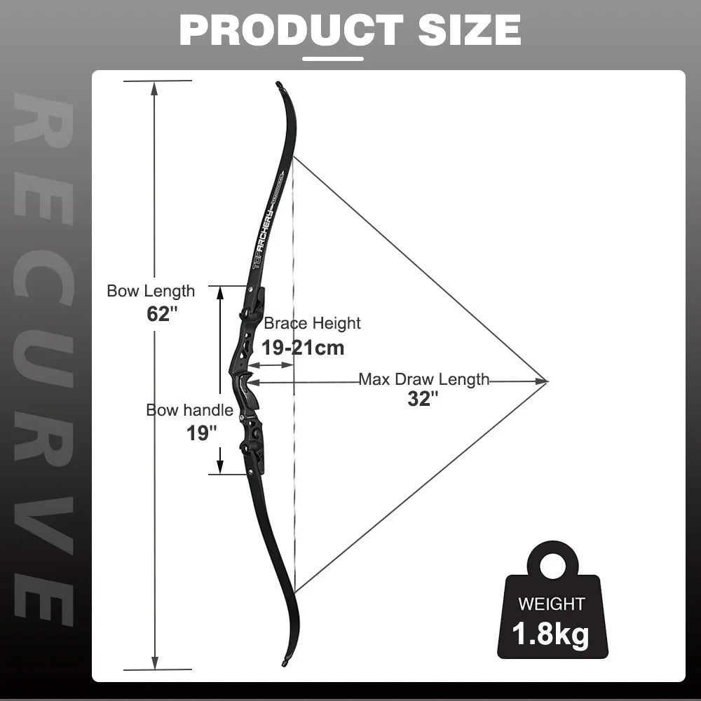 Bueskydning Recurve Bue, Kraftfuld, Nedtagelig