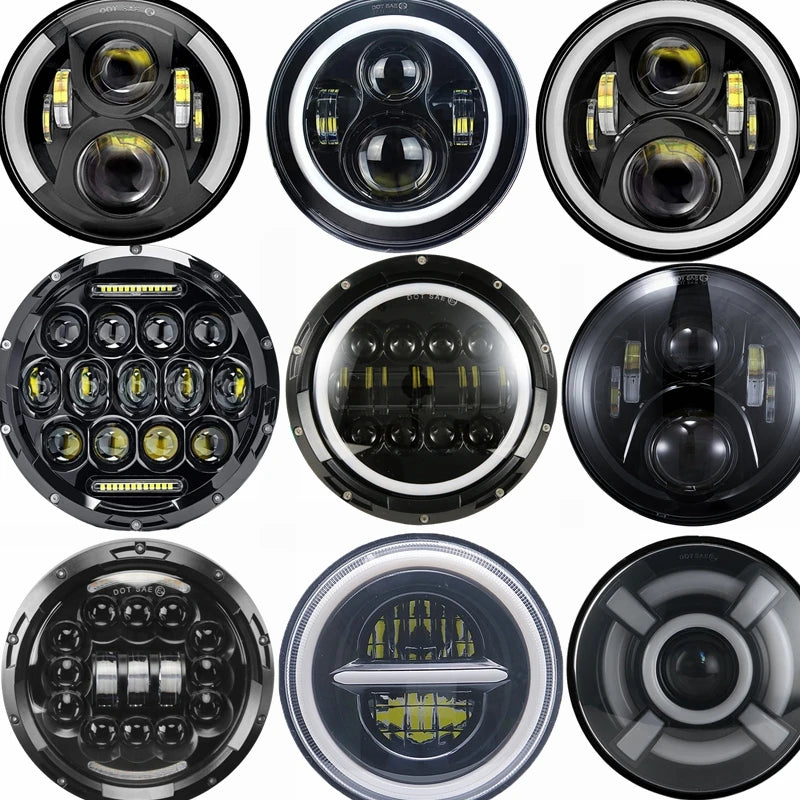 Jeep Wrangler LED Headlights, 7 Inch, Hi/Low Beam