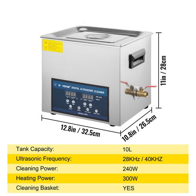 Ultrasonic Cleaner, Dual Frequency, Heating & Degas Function