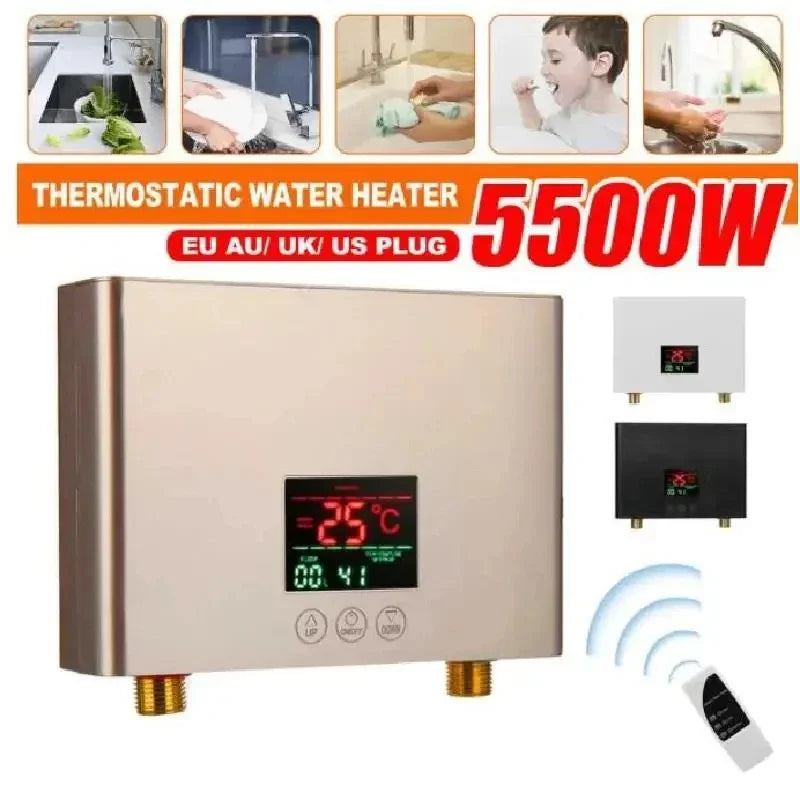 Electric Water Heater, 3000W Power, Touch Panel Remote Control