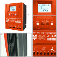 Hybrid Solarkontroller, WiFi-anslutning, LCD-skärm