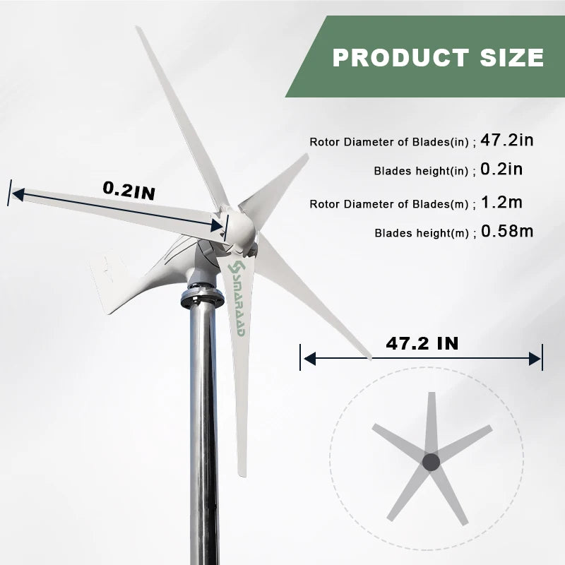 Windturbinegenerator, 3000W Leistung, MPPT Off-Grid-System